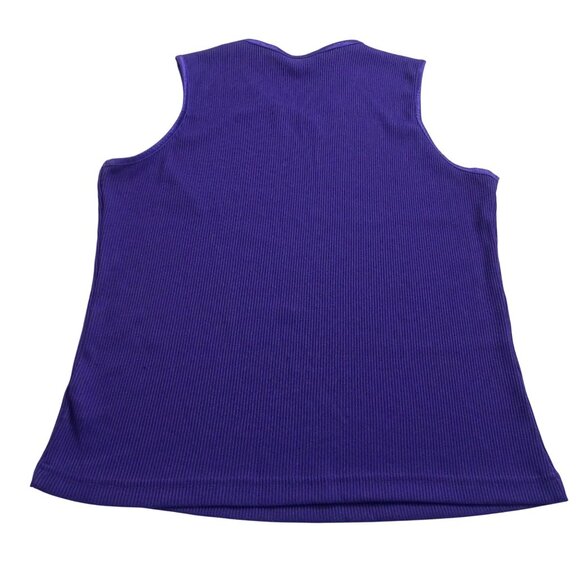 Allison Daley Ribbed Sleeveless Tank Top Career Shell Purple Womens Size L - Picture 3 of 9